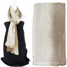 Comercio al por mayor de la bufanda de seda del emboidery del color de dos tonos con Sequins